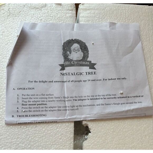 Mr Christmas Retro Nostalgic 14” White Gold LED Ceramic Tree Animated Angel NIB - Picture 3 of 3